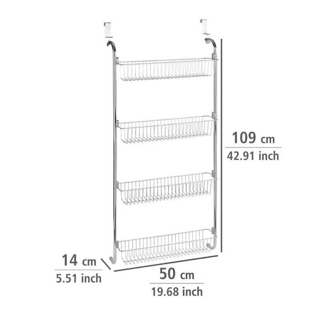 Wieszak na drzwi, regał - 4 kosze do przechowywania, WENKO