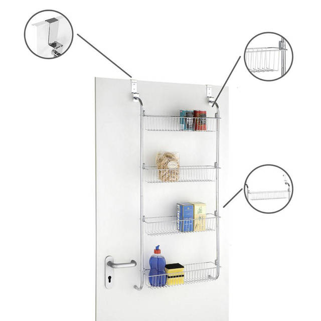 Wieszak na drzwi, regał - 4 kosze do przechowywania, WENKO