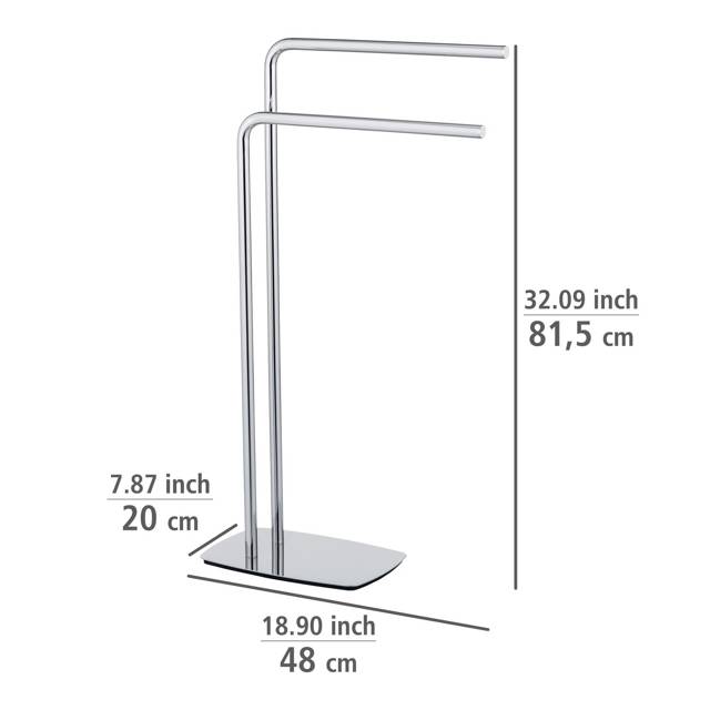 Wieszak na ręczniki z 2 szczebelkami, chromowany, IRIA, WENKO