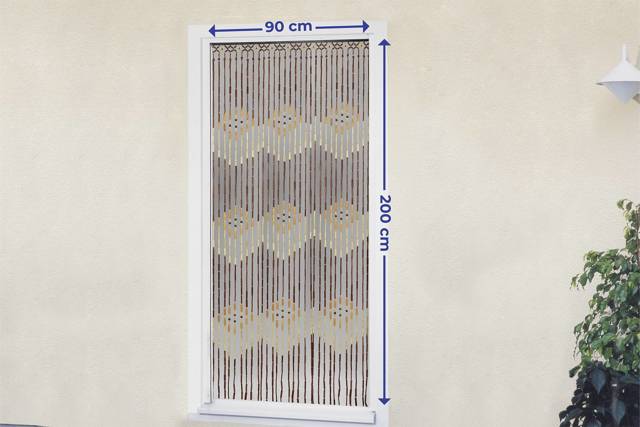 Zasłona na drzwi z drewnianych koralików, 90 x 200 cm