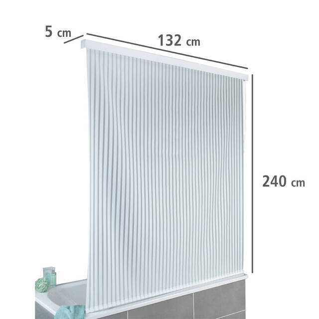 Zasłona prysznicowa Blind, z paskami, 132 x 240 cm, WENKO